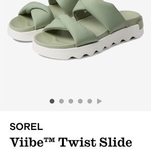 Sorel Viibe Twist Slide in Sage Green